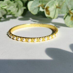 Julie Vos Gold Pearl Bangle